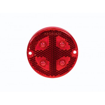Luce di ingombro posteriore tonda a led Pro-Button rossa 12/24V